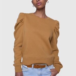 Rebecca Minkoff Janine Puff Sleeve Sweatshirt in Caramel - Size M